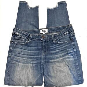 Paige Denim Verdugo Ankle Distressed Light Wash Denim Jeans Slim Leg Women's 29